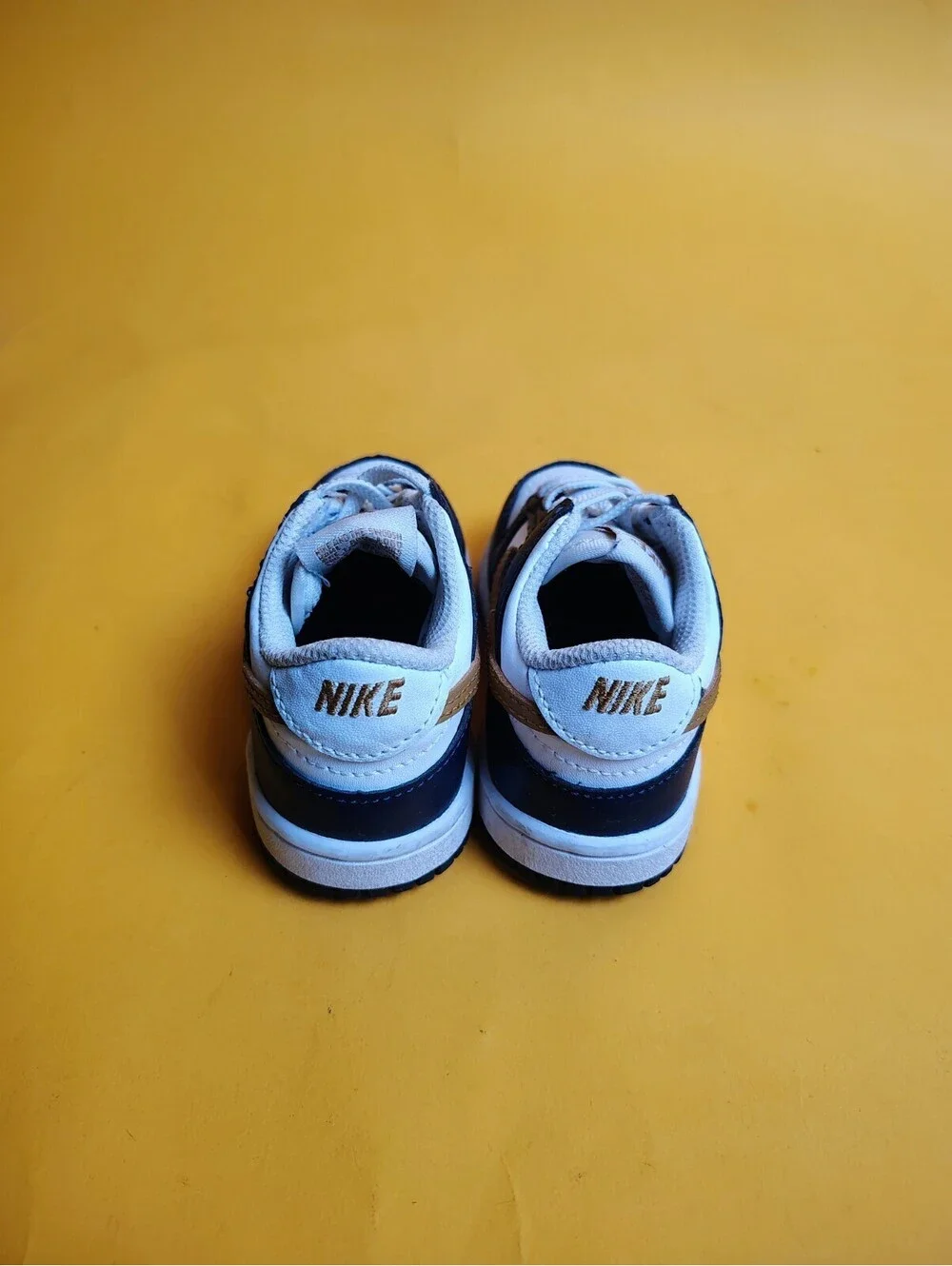 Nike Dunk Low TD Midnight Navy Wheat Toddler Size 5C Shoes FB9107-111 Blue White